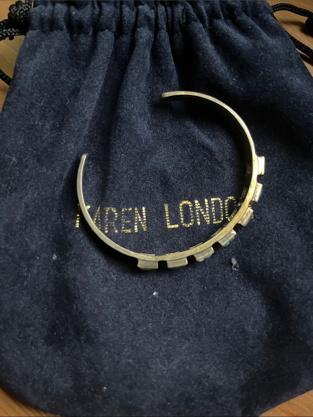 KAREN LONDON LAPIS GRAY SQUARE CUT GEM STONE RENAISSANCE BRACELET